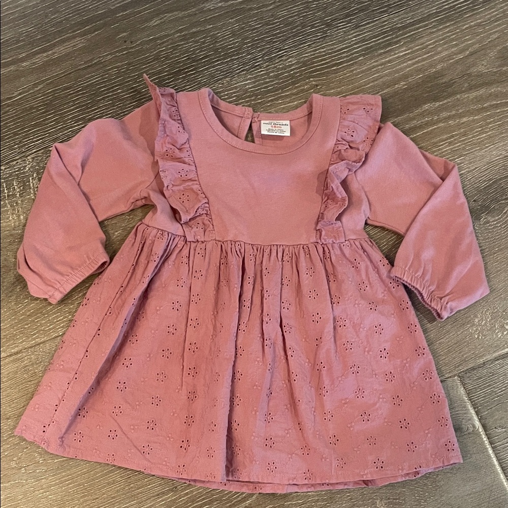 Mauve Ruffled Kids Dress